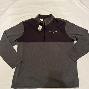 adidas Men's Zip Up Sweater - Dark Gray and Black